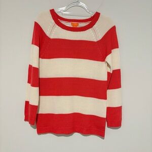 Joe Fresh Striped Women's Sweater orange cream size small